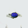 Black Opal Ring in Stainless Steel - Green-Blue