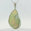 Australian Light Opal in 925 Sterling Silver with Diamonds - Multicolour