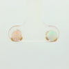 Australian Light Opal Earrings set in 9K Yellow Gold - Multicolour