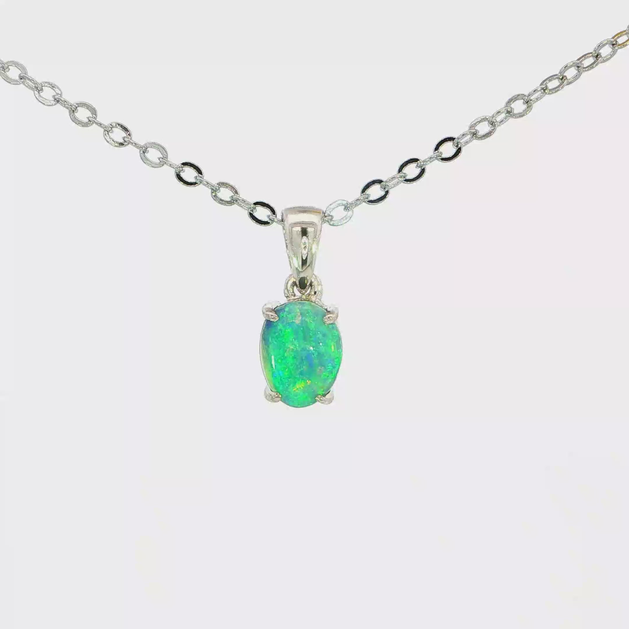 Australian Doublet Opal Pendant set in 925 Sterling Silver - Multicolour