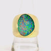 Doublet Opal Men's Ring in 14K Yellow Gold - Multicolour