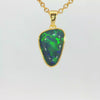 Australian Doublet Opal Pendant in Gold Plated Sterling Silver - Green-Blue