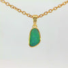 Australian Doublet Opal Pendant in Gold Plated Sterling Silver - Green-Blue