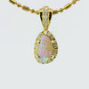 Dark Opal Pendant in 9K Yellow Gold - Multicolour