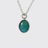 Triplet Opal Pendant in Stainless Steel - Green and Blue