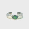Triplet Opal Mens Ring set in Stainless Steel - Green and Blue