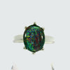 Triplet Opal Ring in Stainless Steel - Multicolour