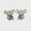 Triplet Opal Koala Earrings in Stainless Steel - Multicolour