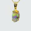 Dark Opal Pendant in 18K Yellow Gold - Multicolour