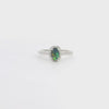 Black Opal Ring in 18K White Gold - Multicolour