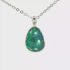 Australian Doublet Opal Pendant set in 925 Sterling Silver - Green-Blue