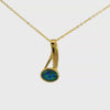 Triplet Opal Pendant in 9K Yellow Gold - Green-Blue