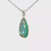 Australian Doublet Opal Pendant set in 925 Sterling Silver - Multicolour