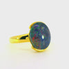 Triplet Opal Ring in Gold Plated Stainless Steel - Multicolour