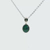 Triplet Opal Pendant in 9K White Gold - Green-Blue