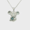 Triplet Opal Koala Pendant set in Stainless Steel