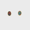Australian Triplet Opal Earring set in 9K Yellow Gold - Multicolour