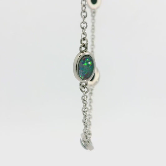 Triplet Opal Bracelet in Stainless Steel - Multicolour
