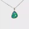 Australian Doublet Opal Pendant set in 925 Sterling Silver - Green-Blue