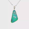 Australian Doublet Opal Pendant set in 925 Sterling Silver - Blue-Green
