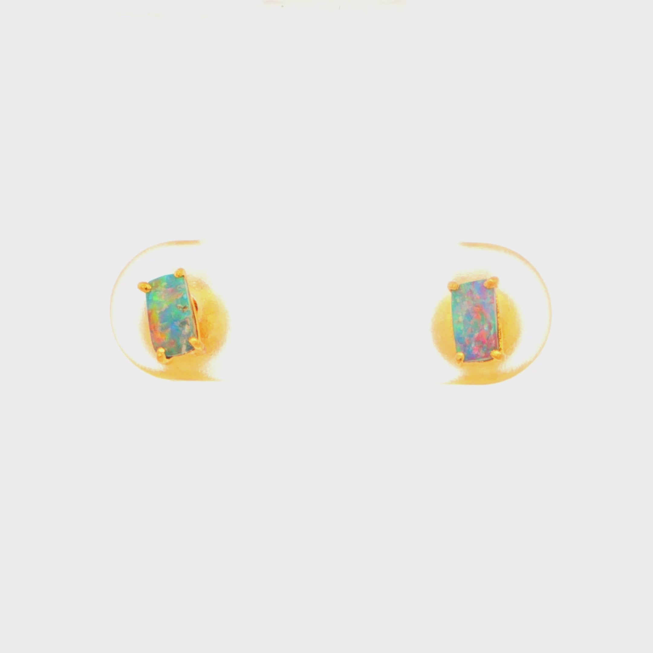 Boulder Opal Earrings set in Gold Plated Sterling Silver