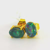 Triplet Opal Earring set in Gold Plated Stainless Steel - Multicolour