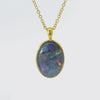 Triplet Opal Pendant in Gold Plated Stainless Steel - Multicolour