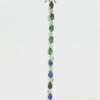Black and Dark Opal Tennis Bracelet set in 925 Sterling Silver