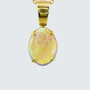 Light Opal Pendant In 18k Yellow Gold - Green and Blue