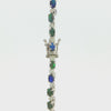 Black and Dark Opal Tennis Bracelet set in 925 Sterling Silver