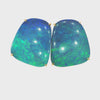 Australian Doublet Opal Earrings 21x17mm Gold Plated Sterling Silver