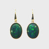 Triplet Opal Earrings in 9K Yellow Gold - Green and Blue