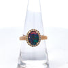 Australian Triplet Opal in 9K Yellow Gold with Diamonds - Multicolour