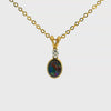 Triplet Opal Pendant in 9K Yellow Gold - Multicolour