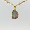 Australian Doublet Opal Pendant set in Gold Plated Sterling Silver - Multicolour