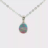 Australian Doublet Opal Pendant 925 Sterling Silver - Multicolour