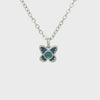 Triplet Opal Butterfly Pendant set in Stainless Steel - Blue and Green
