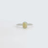 Light Opal Ring in 9K White Gold - Green-Blue