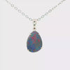 Australian Doublet Opal set in 925 Sterling Silver - Multicolour