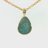 Australian Doublet Pendant set in Gold Plated Sterling Silver - Multicolour
