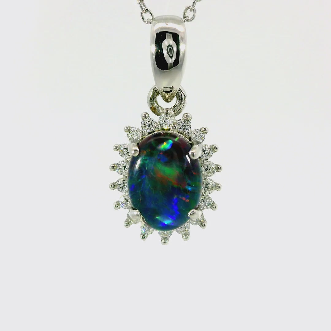 Triplet Opal Pendant in 925 Sterling Silver - Multicolour