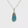 Australian Doublet Opal Pendant set in 925 Sterling Silver - Multicolour
