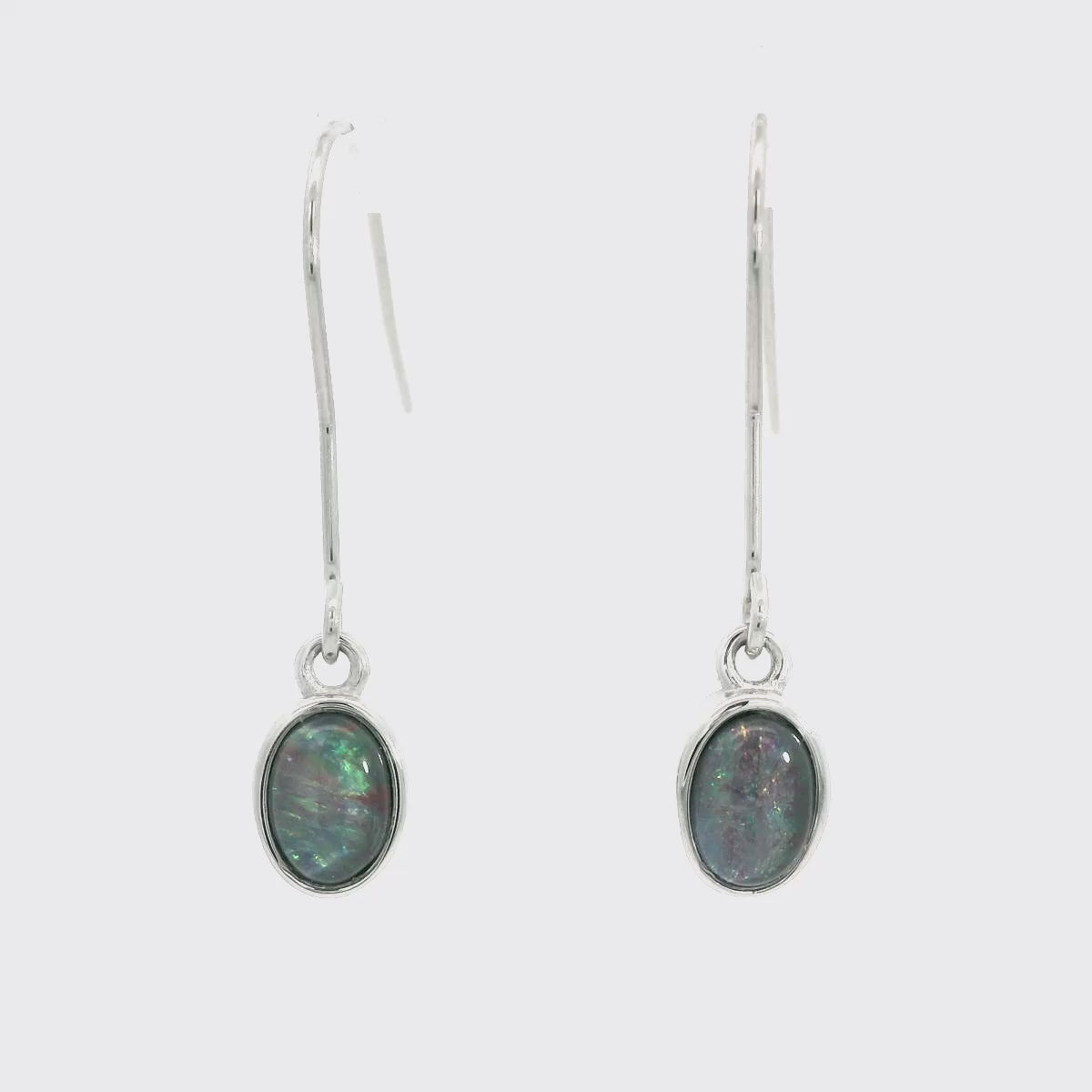 Triplet Opal Earrings set in 925 Sterling Silver