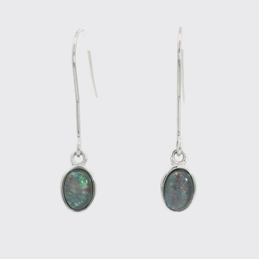 Triplet Opal Earrings set in 925 Sterling Silver