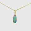 Doublet Opal Pendant in 14K Yellow Gold - Multicolour