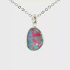 Australian Doublet Opal Pendant set in 925 Sterling Silver - Multicolour