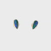 Boulder Opal Earrings in 14K White Gold - Green-Blue