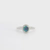 Black Opal Ring in 18K White Gold - Green-Blue