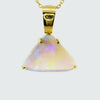 Light Opal Pendant In 18k Yellow Gold - Green-Blue
