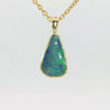 Australian Doublet Opal Pendant set in Gold Plated Sterling Silver - Green-Blue
